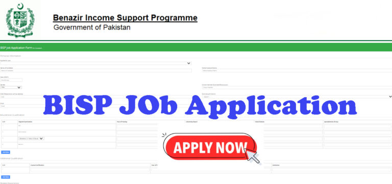 BISP Jobs Application Form 2024 Download and Apply